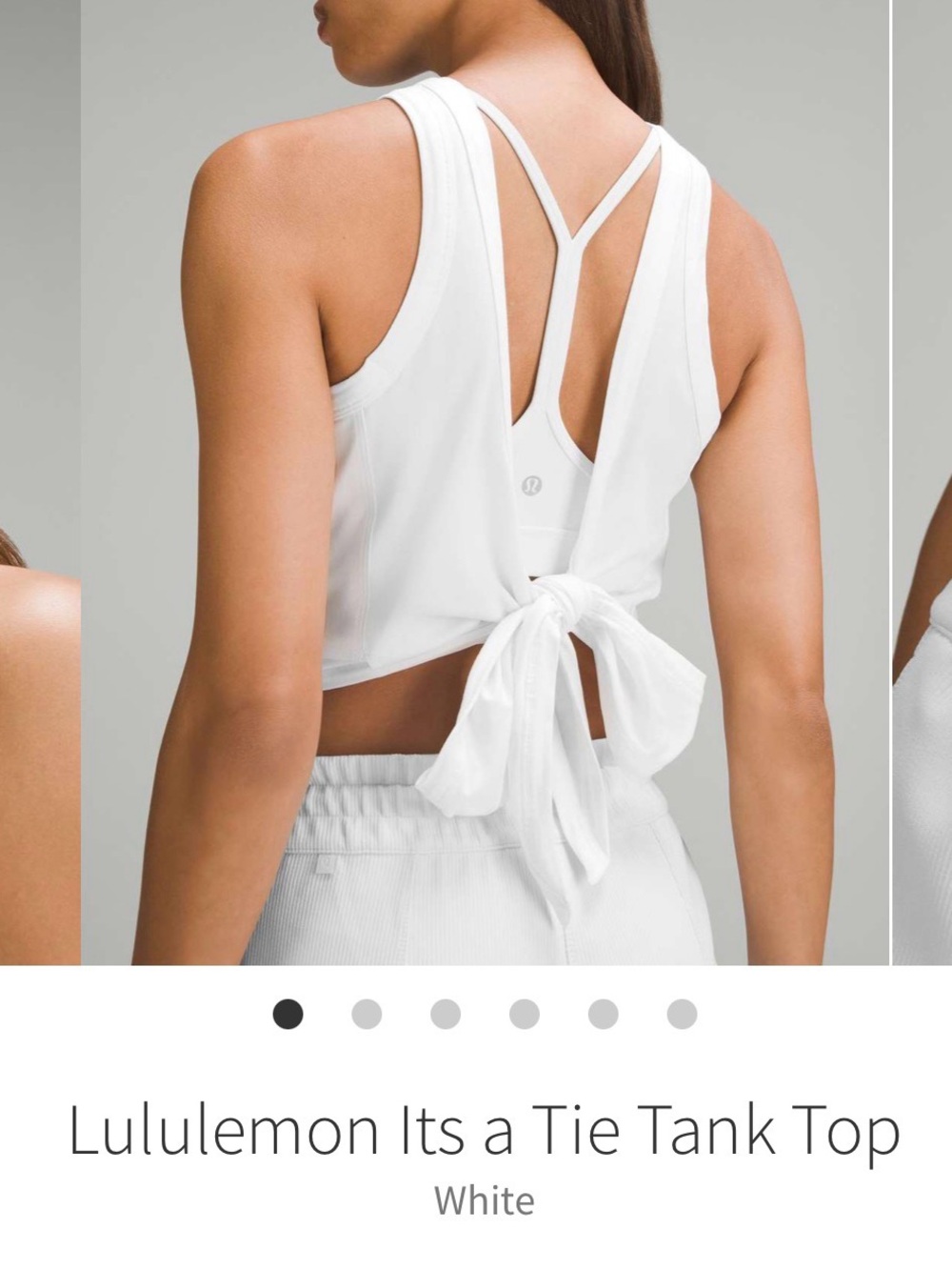 Lululemon Its a Tie Tank Top - White